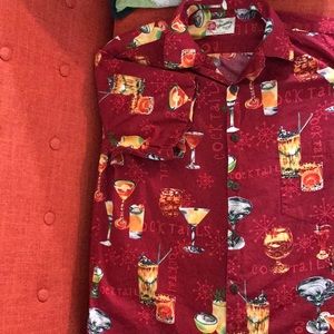 Men’s Hilo Hattie Red Aloha Button Down Shirt M